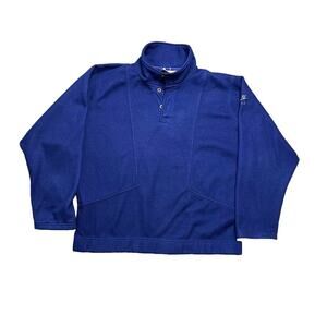 Vintage 90s Nike blue pullover fleece with buttons size Xl see measurements